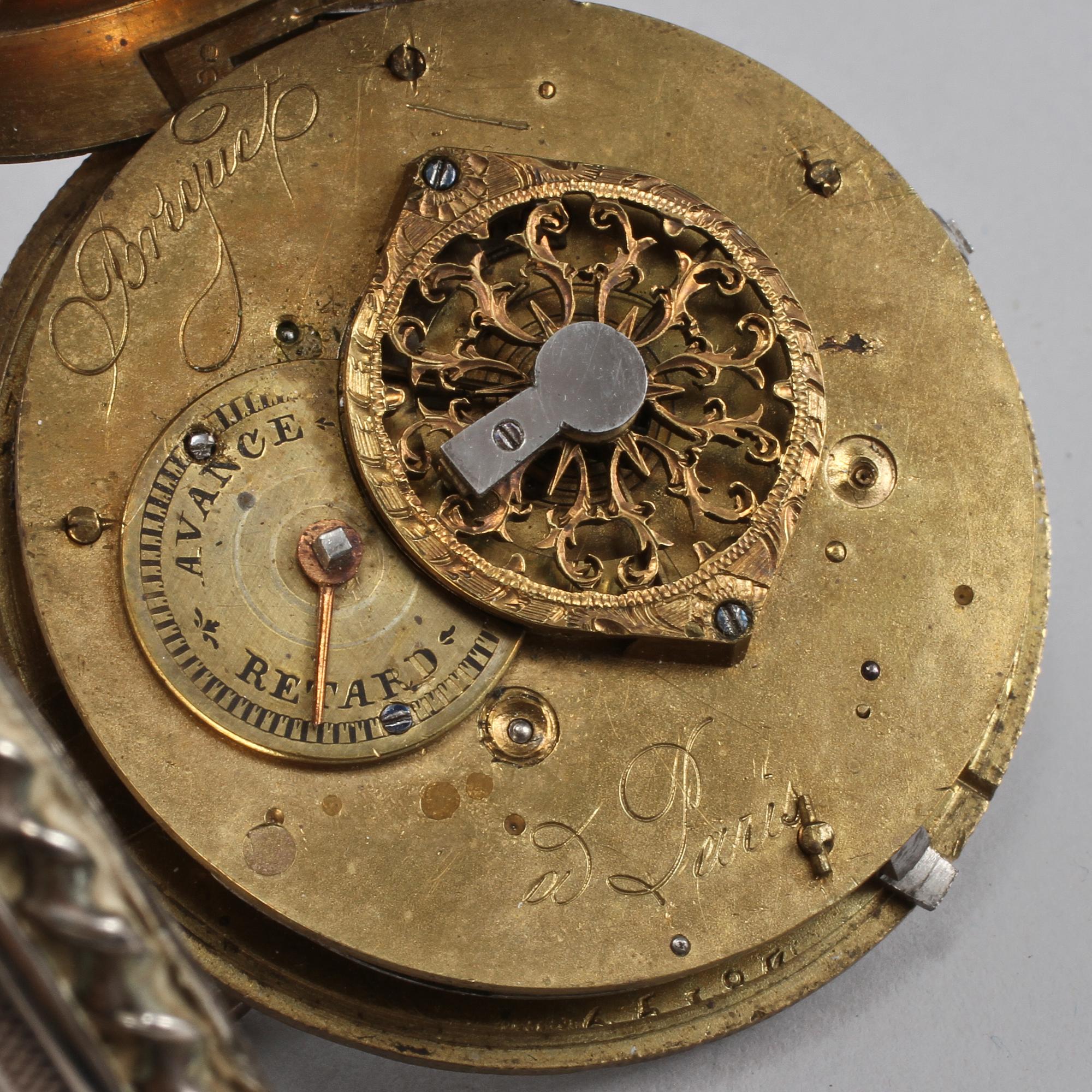 FICKUR, vit/gulmetall, 4 st, bl a Paris och London, 1800-tal.