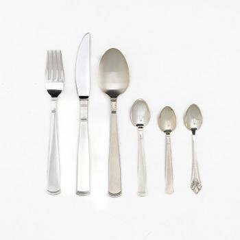 Jacob Ängman, A 135-piece silver flatware set, 'Rosenholm', GAB, Sweden, 1947-1997.