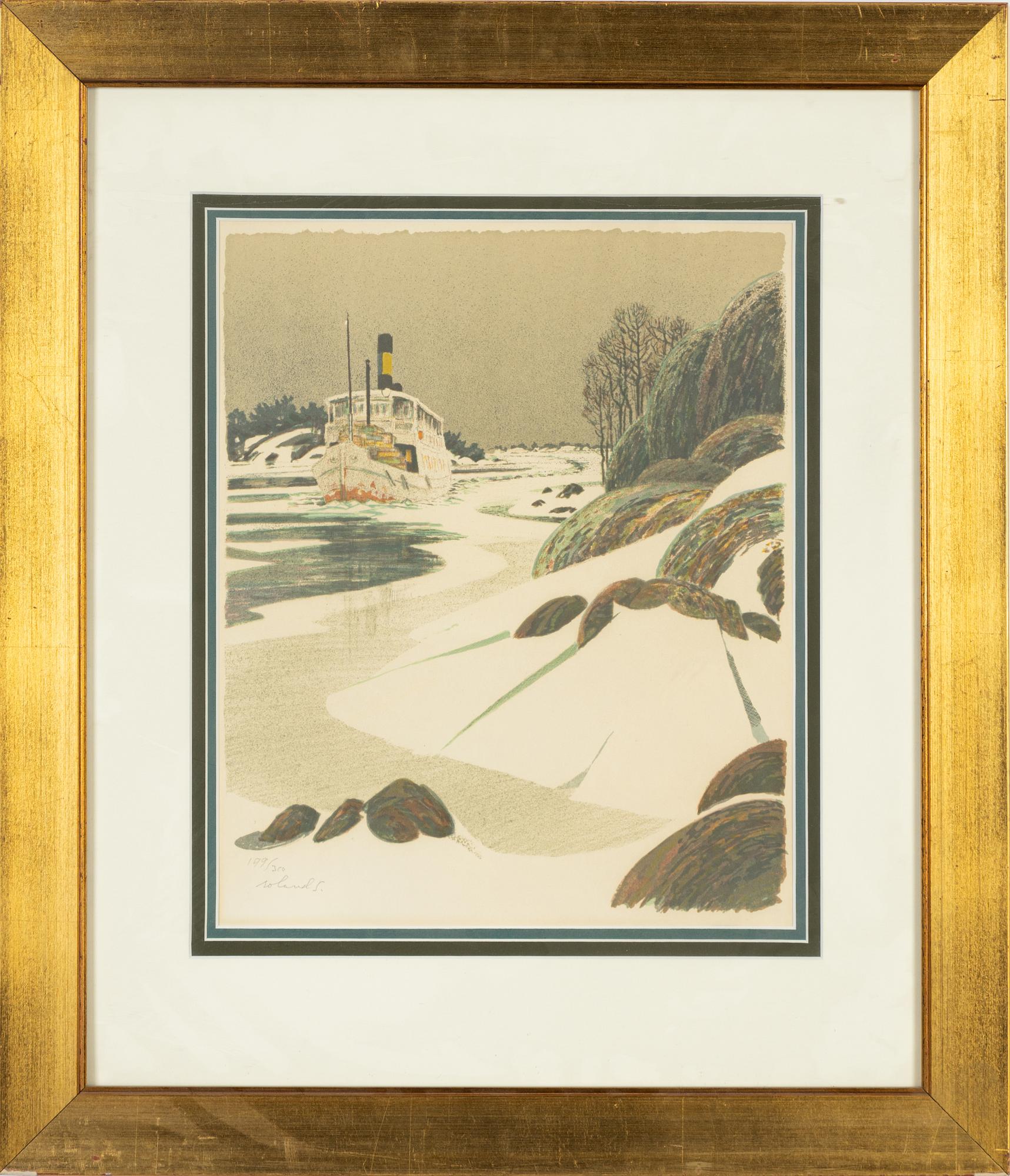 Roland Svensson, färglitografi, signerad och numrerad 199/360.