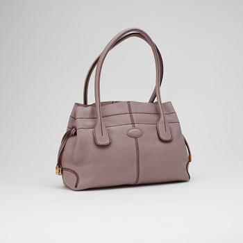 TOD'S, a lilac leather "D-Bag" and orange leather cellphone case.