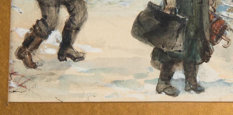 Fritz von Dardel, watercolour, signed.