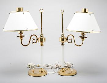 A pair of table lamps from Boréns, from the latter half of the 20th century.