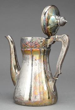 KAFFEKANNA, silver, jugend, Harry Sandelius, Lund, 1926. Vikt ca 850g.