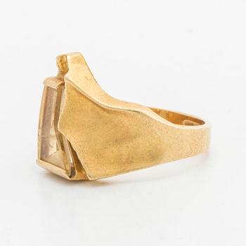 LAPPONIA RING, 18k guld w quartz, design Björn Weckström, Finland 1992.