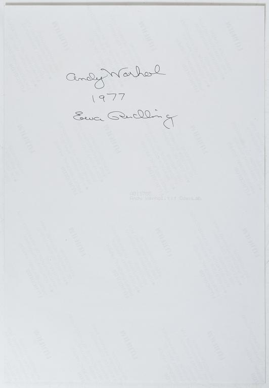Ewa Rudling, 'Andy Warhol 1977'.
