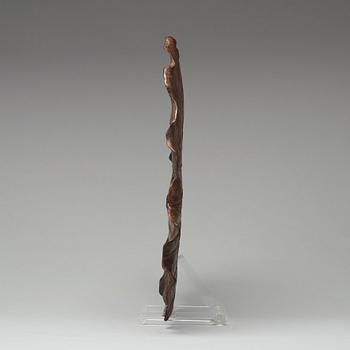 BRICKA i form av ett lotusblad, trä. 1800-tal.