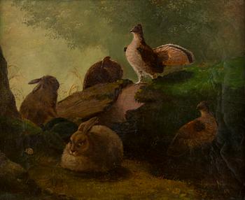 Okänd konstnär, Djur i skogen.