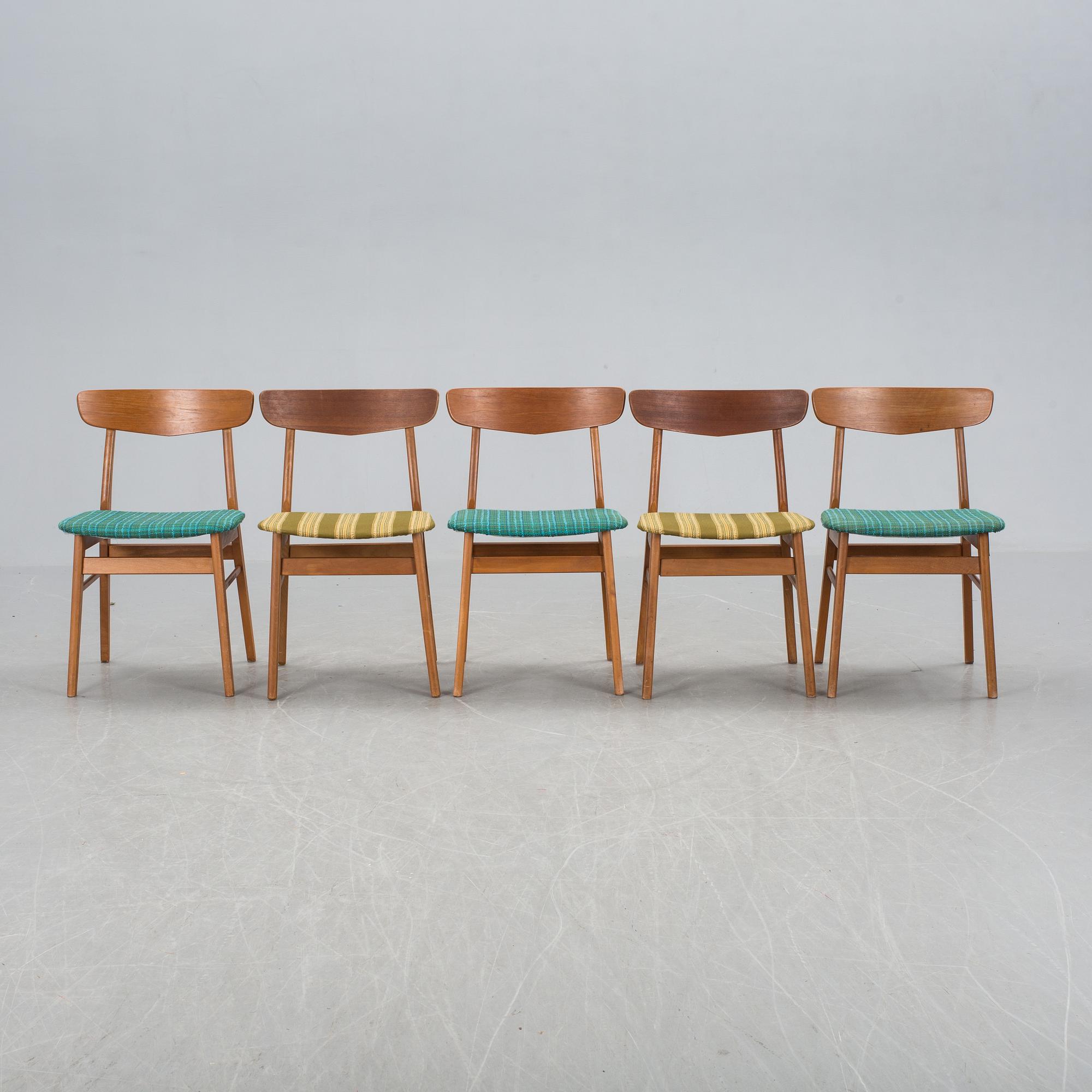 STOLAR, 5 st, Farstrup Möbelfabrik, Danmark. 1950/60-tal.