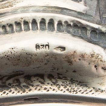 Bowl dish Baroque style silver Swedish import marks.