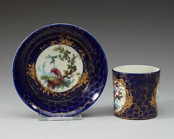 A Sèvres cup with stand, 18th Century.
