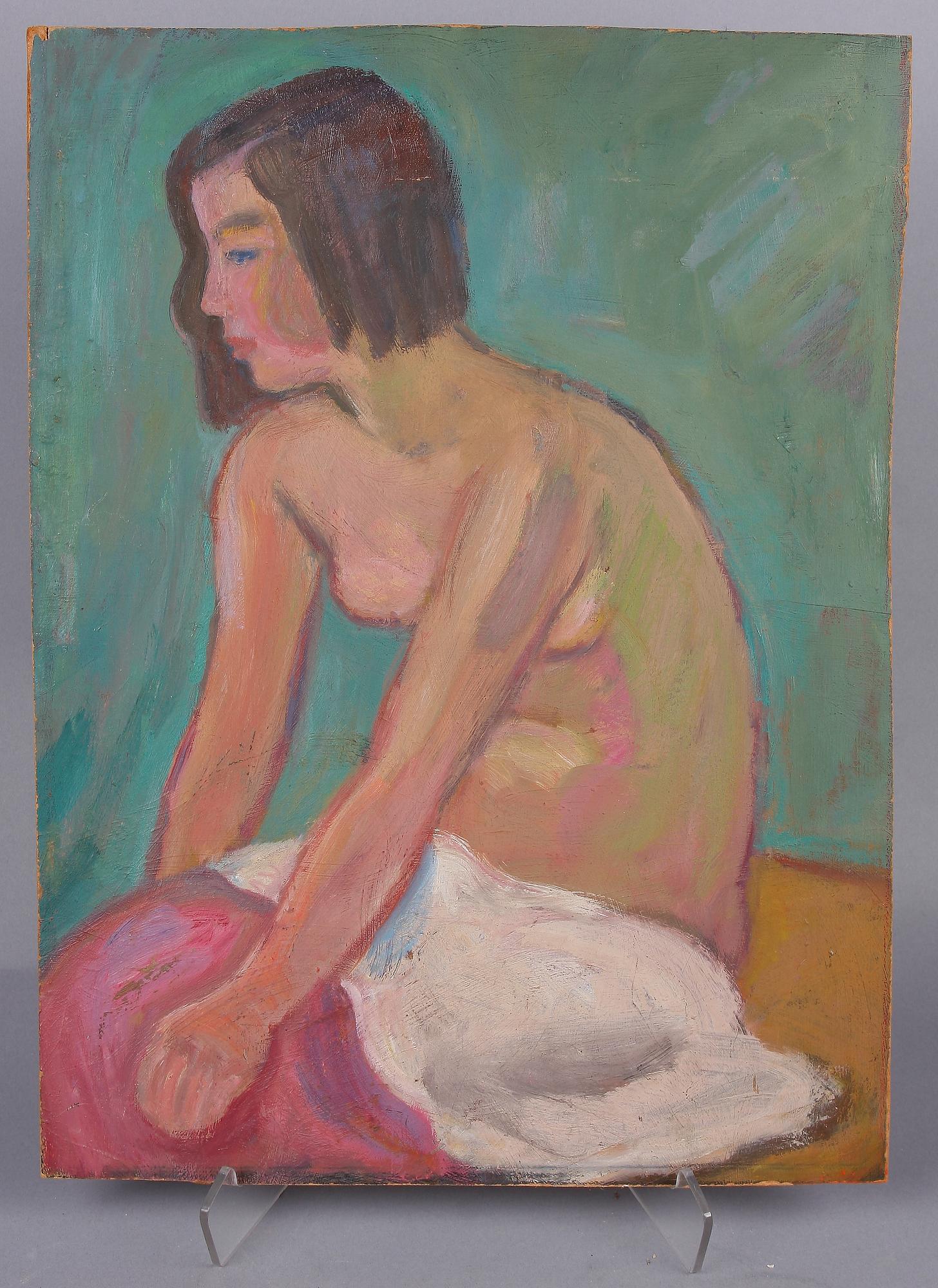 MOLLIE FAUSTMAN, tillskriven, olja på pannå.