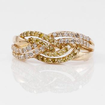 RING, 10K guld och diamanter tot ca 0.51 ct.