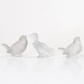 René Lalique, Six glass objects, Lalique, France, second half of the 20th century.