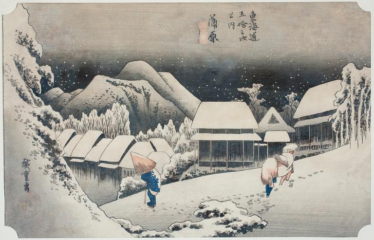 ANDO HIROSHIGE, träsnitt, sign.