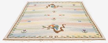 Carl Dangel, rug, "The Parrot" flat weave, c. 295 x 200 cm, signed CD.