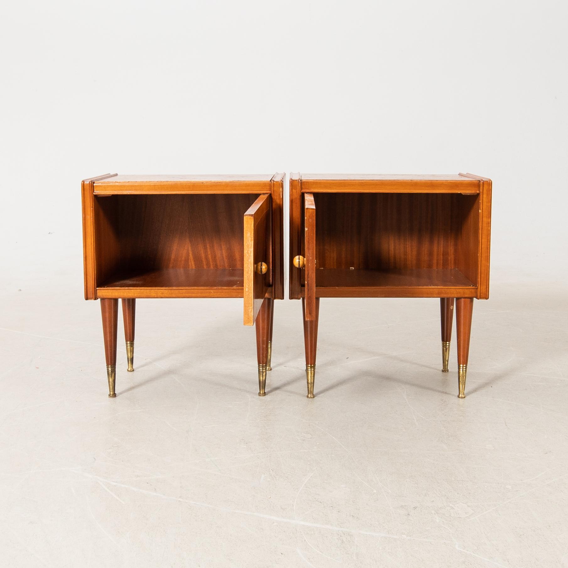 Nightstands, a pair, Art Deco, first half of the 20th century.