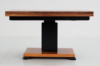 An Otto Wretling birch, palisander and black stained wood table, Umeå 1930's, for K.A. Andersson, Sala.