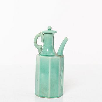 A Chinese porcelain jug with lid, vase, bowl, and serving dish,  18th-19th Century.