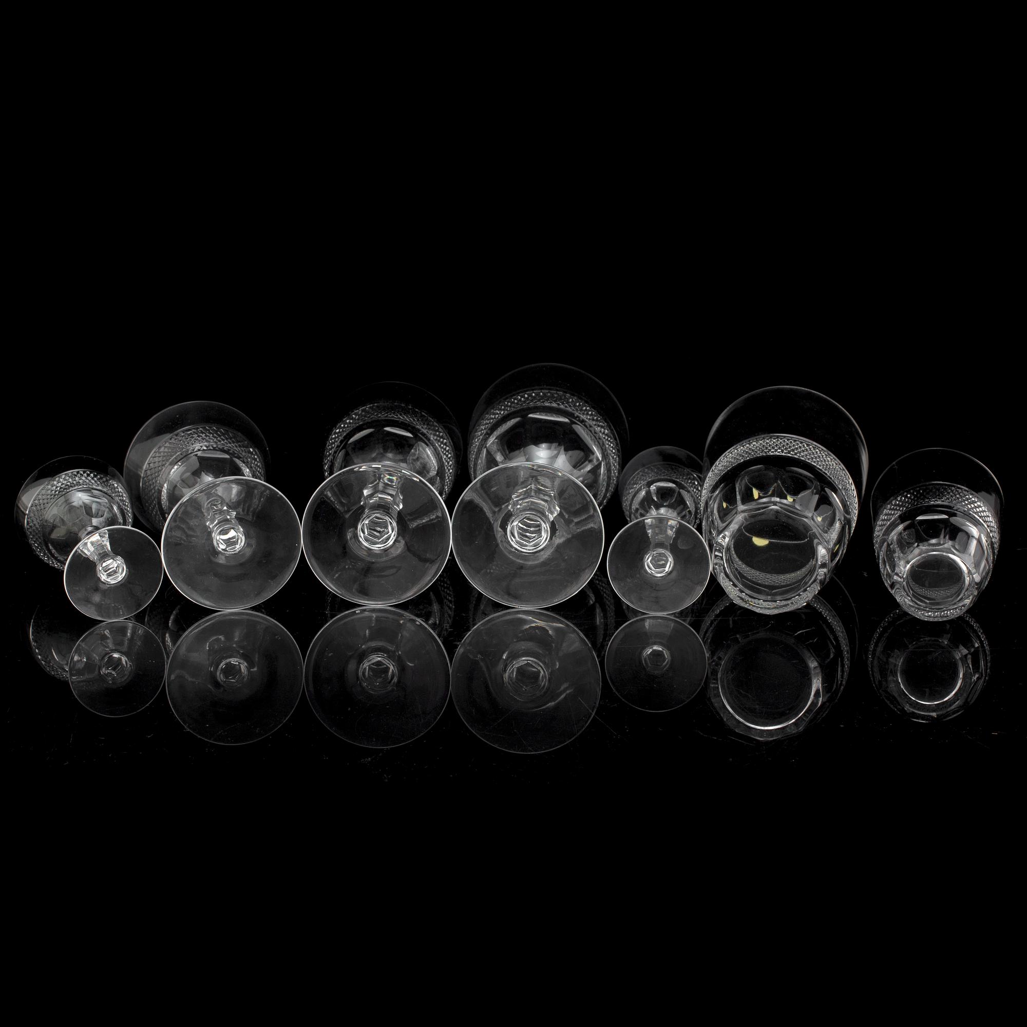 SERVIS, glas, 43 delar, "Rio", Orrefors, 1900-talets andra hälft.