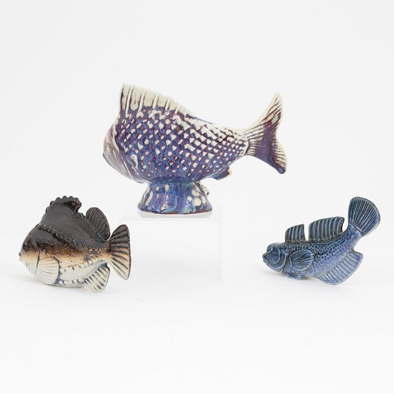 Sven Wejsfelt, a set of three stoneware figurines, Gustavsberg.