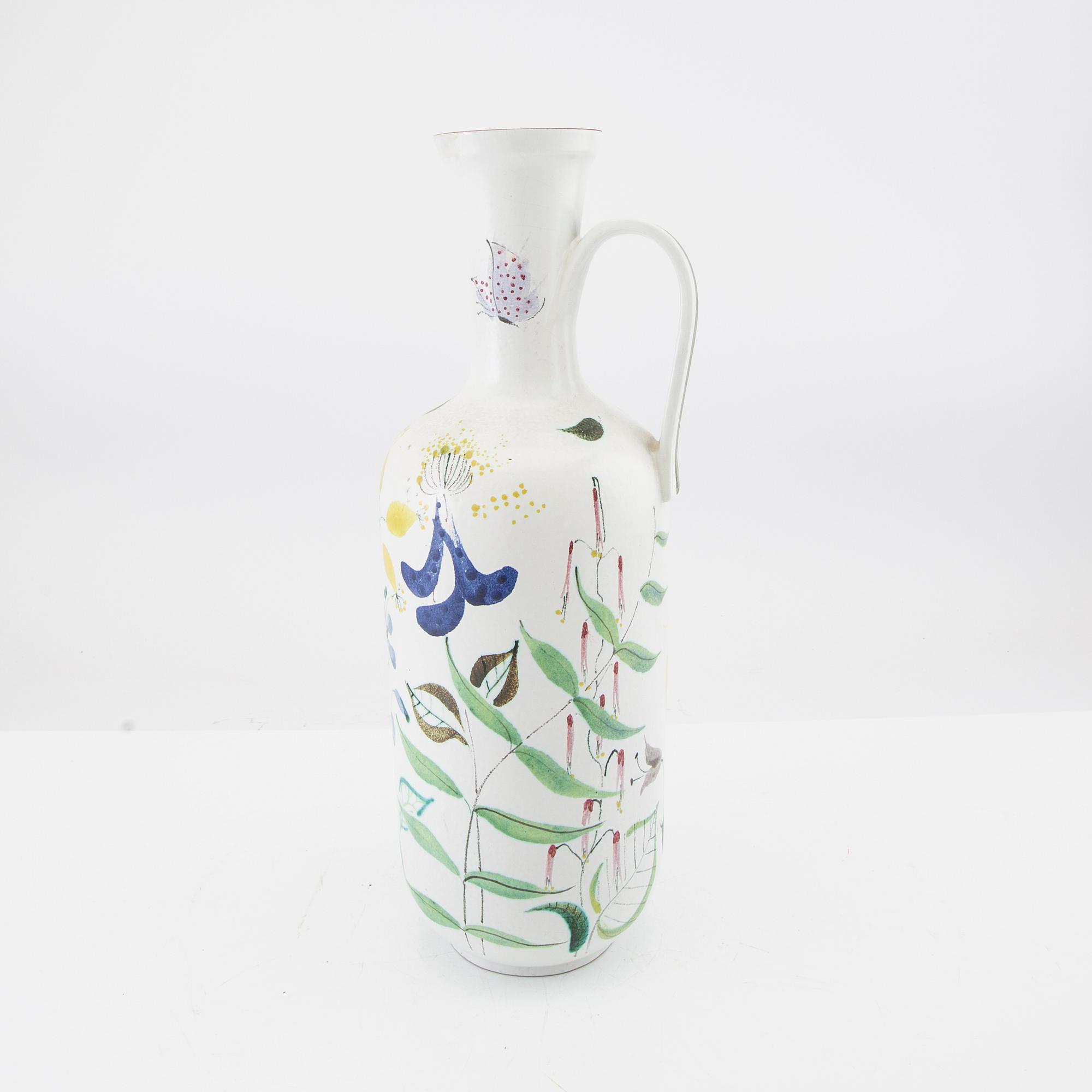 Stig Lindberg, vase/jug signed Gustavsbergs studio faience from the mid-20th century.