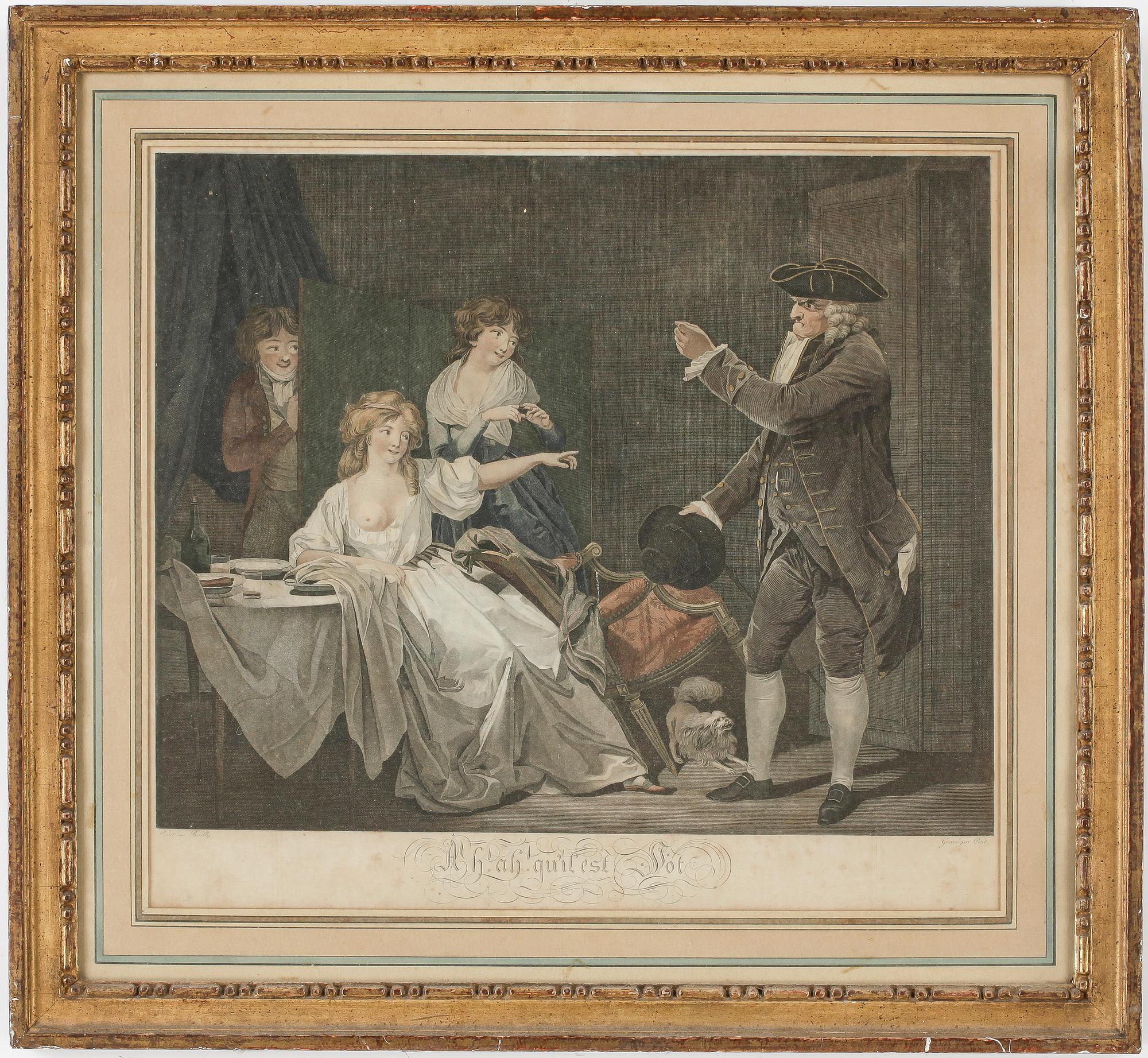 NICLAS LAFRENSEN D.Y, efter, färggravyr, 1700-tal.