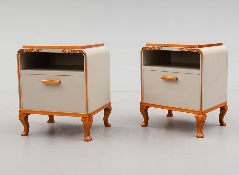 SÄNGBORD, 1 par, art déco, 1900-talets första hälft.