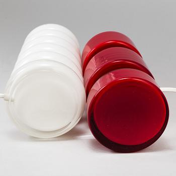 PO STRÖM, 2 glass table lamps, Alsterfors, 1960s.
