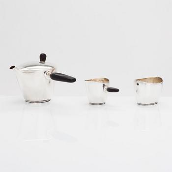Hannes Niemi, a 3-piece silver hot chocolate/ coffee set, Helsinki 1955.