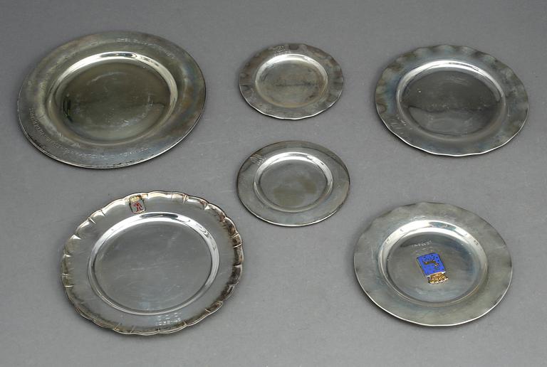 PARTI SILVER, 10 delar, bland annat, C G Hallberg, Stockholm, främst 1900-talets första hälft. Tot ca 714 g.