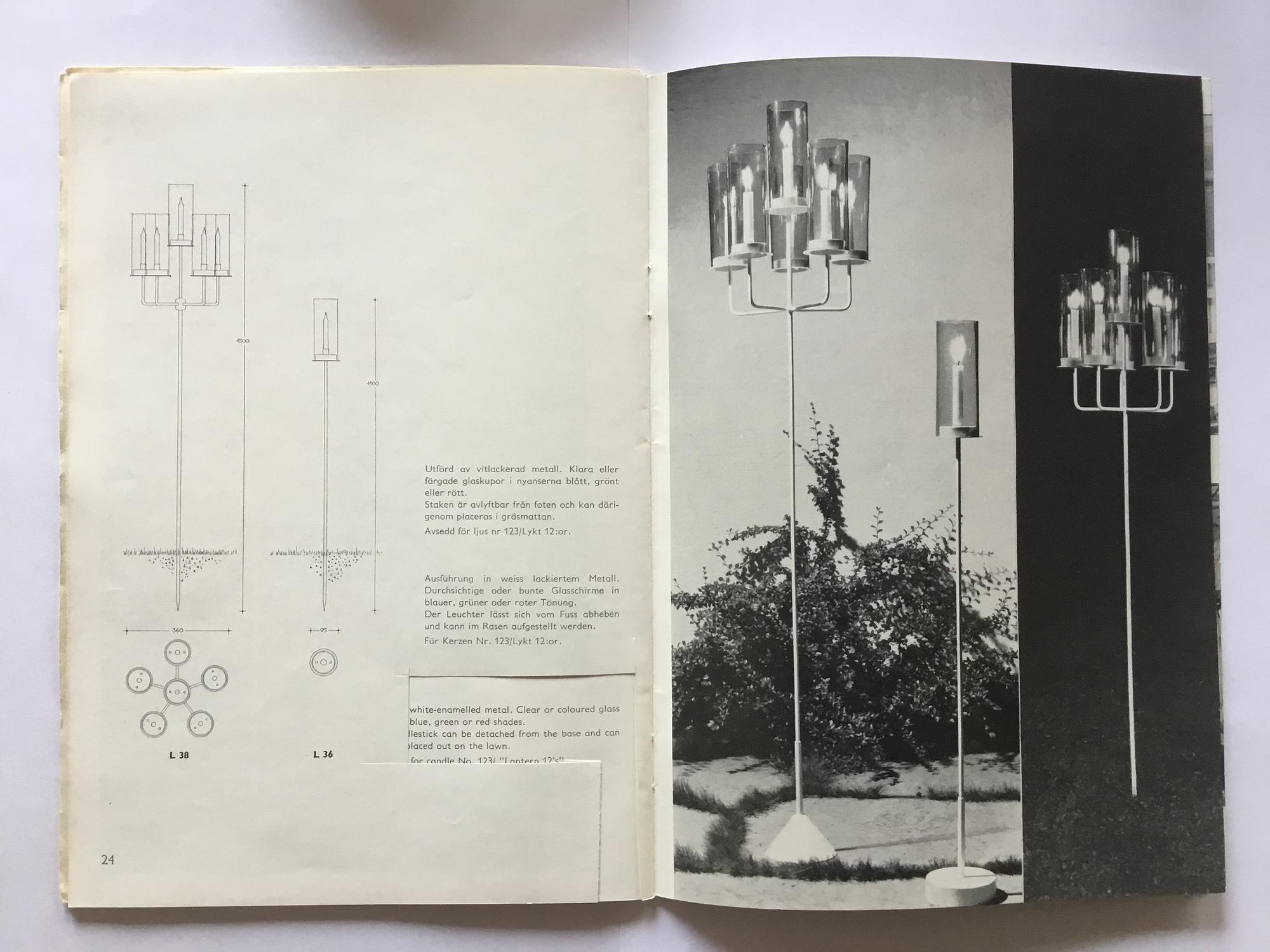 Hans-Agne Jakobsson, a floor candelabrum, model, ”L38”, Hans-Agne Jakobsson AB, Markaryd, 1950-60s,
