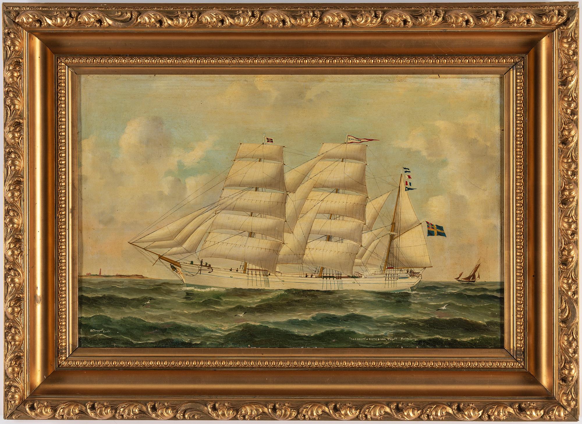 OKÄND KONSTNÄR, olja på duk, signerad A. Chappell Coole.