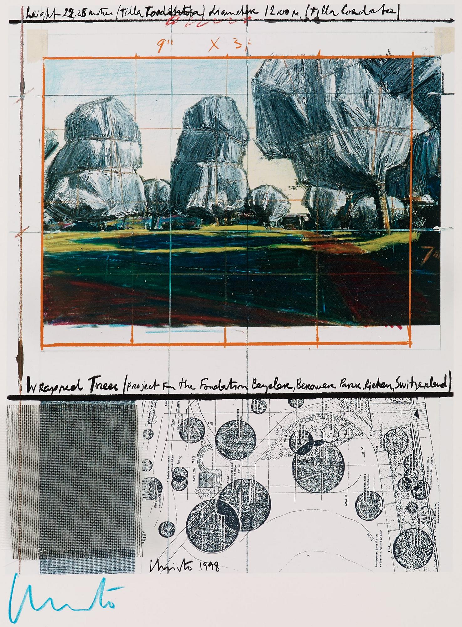 Christo & Jeanne-Claude, "Wrapped Trees, project for the the Fondation Beyeler and Berower Park, Riehen, Switzerland".