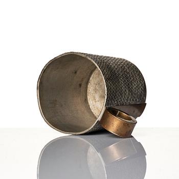 Björn Trägårdh, a pewter and brass mug, model "A 2272", Firma Svenskt Tenn, Stockholm 1936.