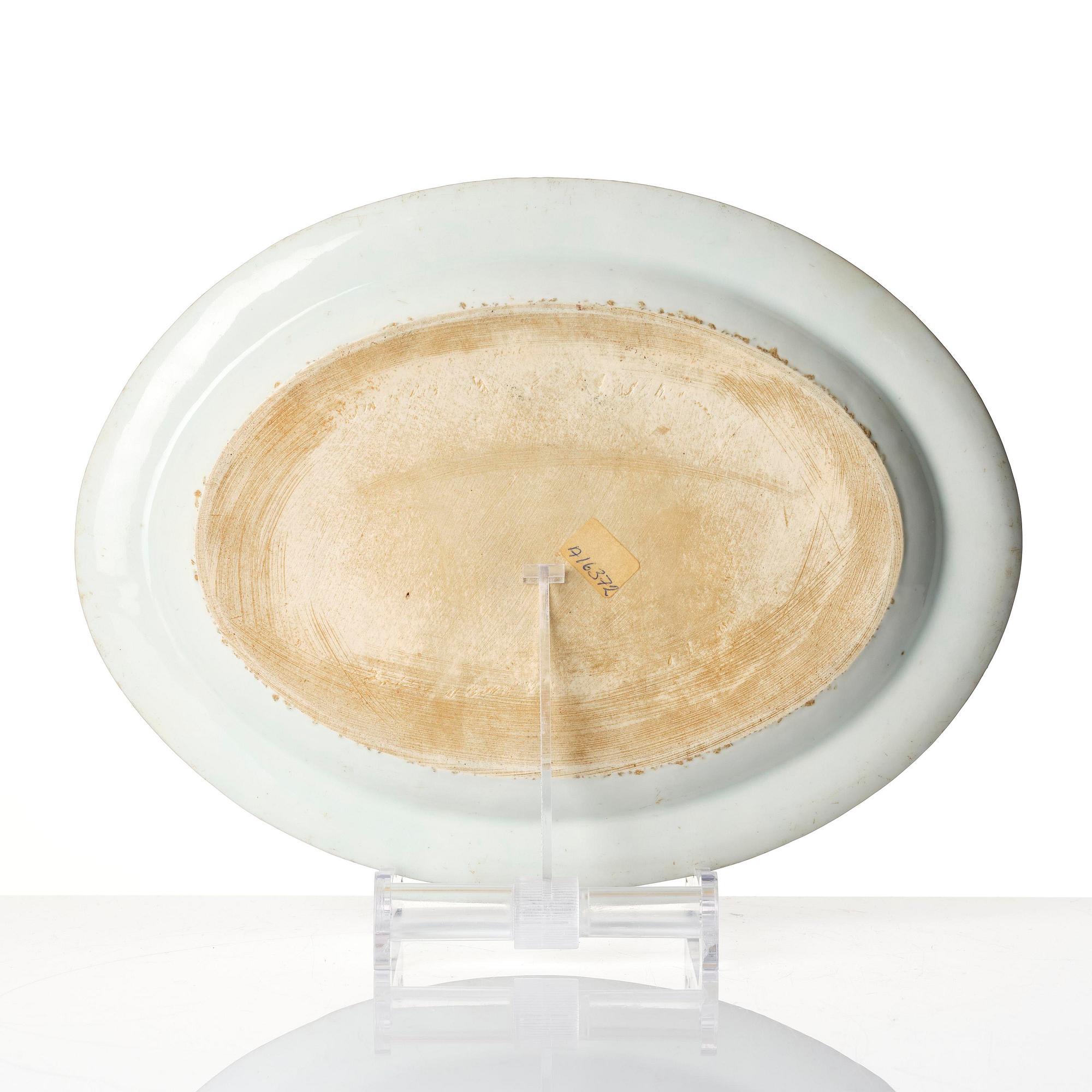 A blue and white 'Fort William' dish, Qing dynasty, Jiaqing (1796-1820).