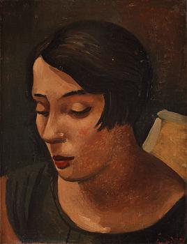 921. André Derain, "Portrait de Femme Brune aux Yeux Baissés".
