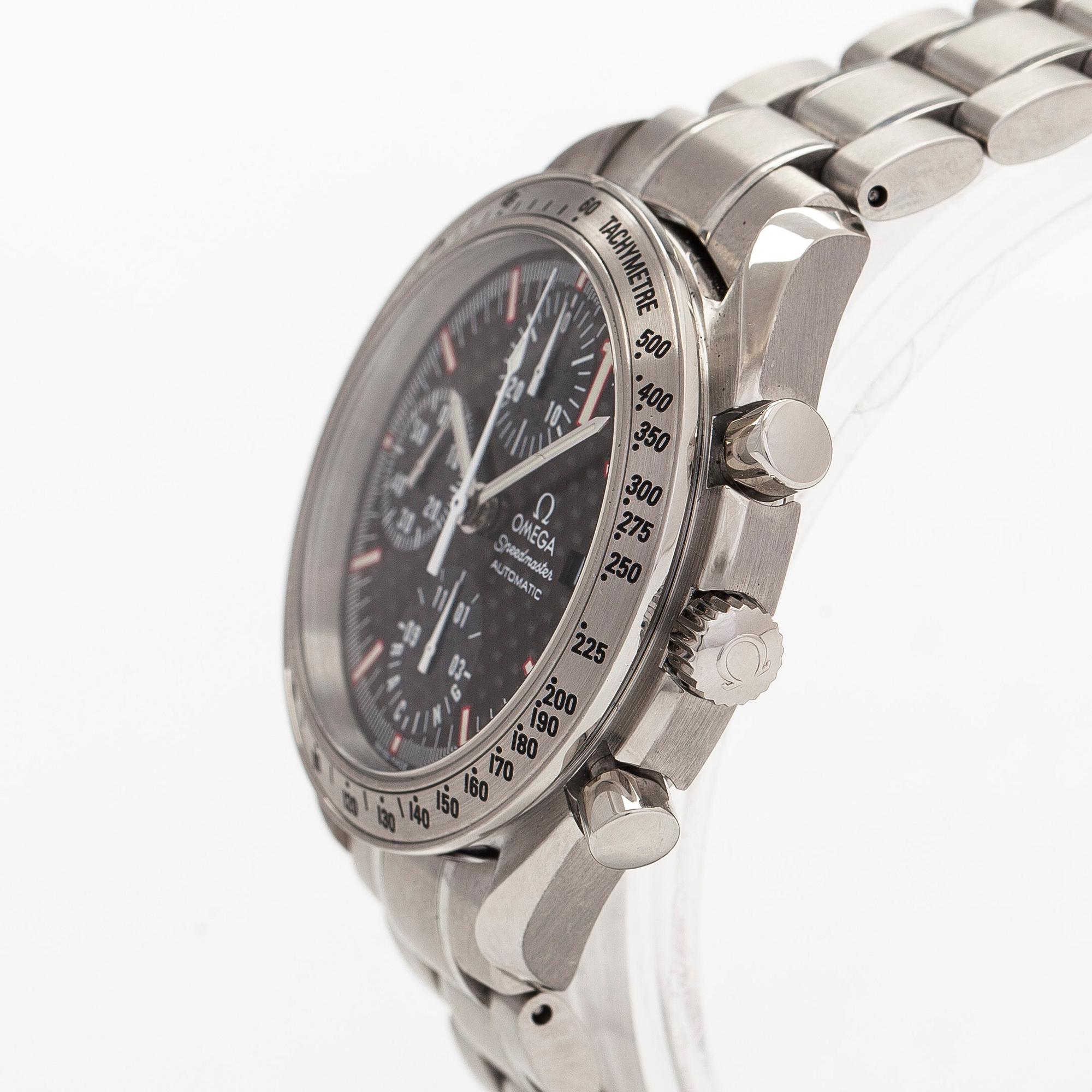 Omega, Speedmaster, Racing, "Michael Schumacher World Champion 2001", Limited Edition, rannekello, 39 mm.