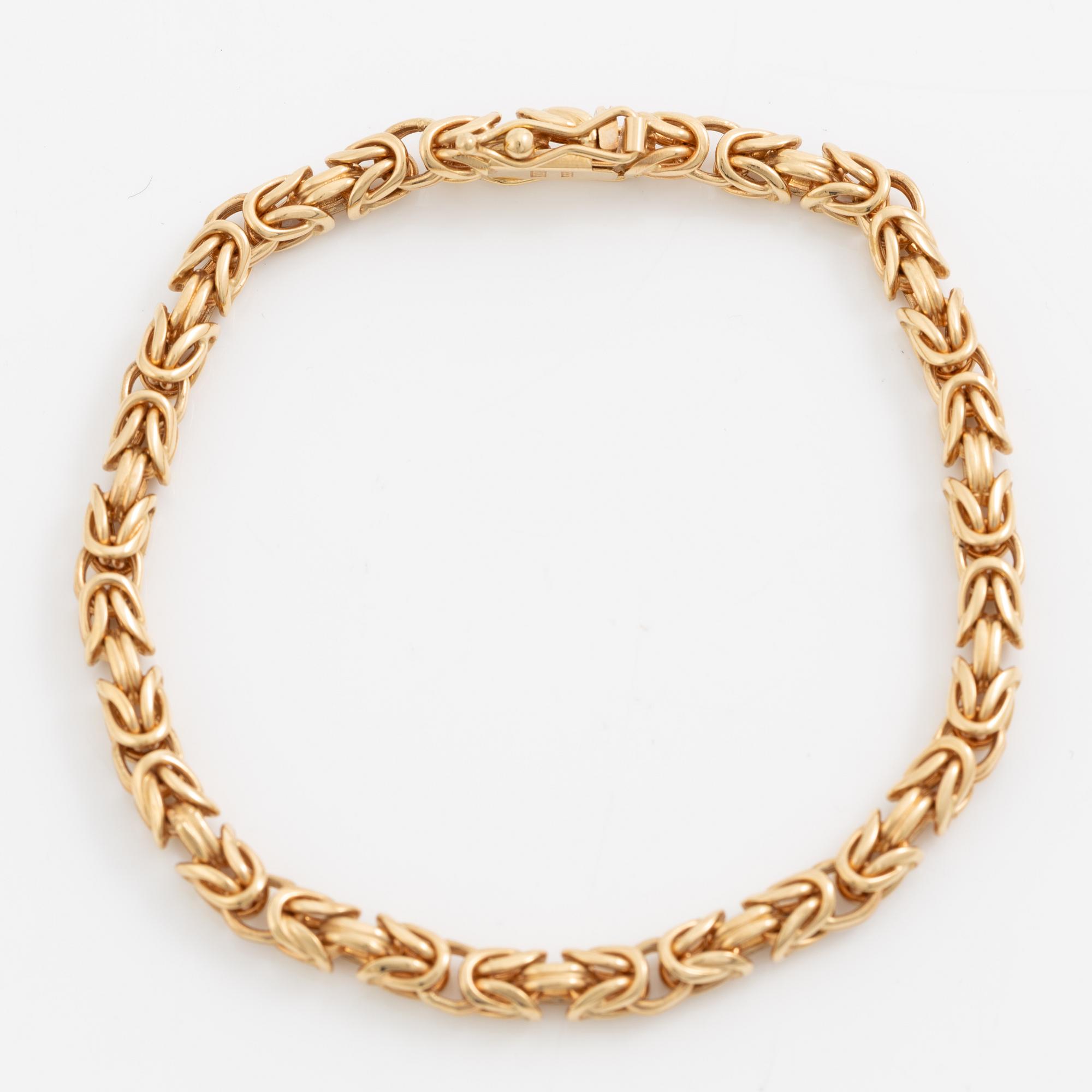 Bracelet, 18K gold, emperor link.