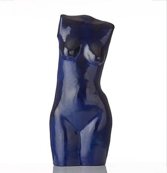 Ulla & Gustav Kraitz, a glazed stoneware sculpture of a female torso, Fogdarp, Förslöv, Sweden.