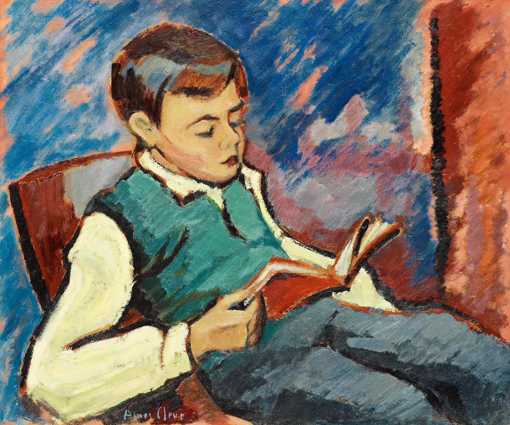 Agnes Cleve, Läsande gosse (Mysig stund).