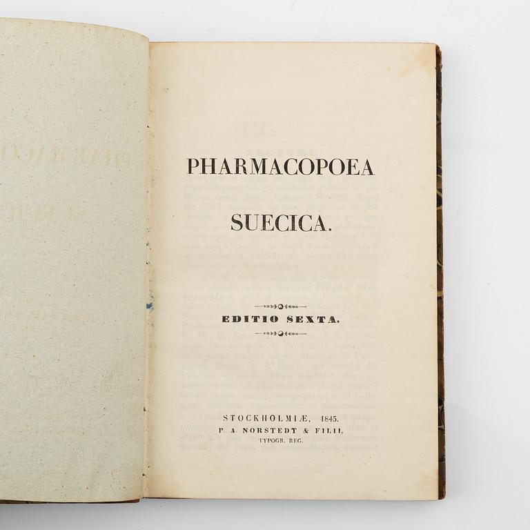 Four Swedish pharmacopoeiae of the 19th century.