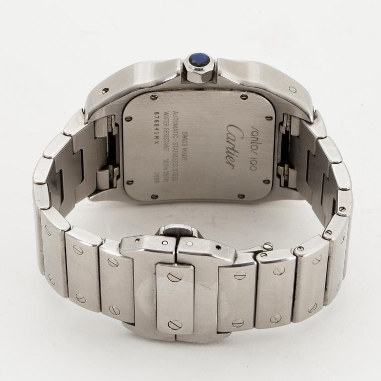 Cartier, Santos 100, armbandsur, 38 x 38 mm.