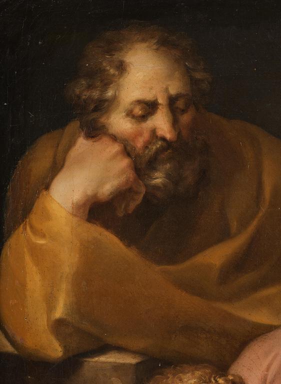 Annibale Carracci, follower of, The Holy Family with John the Baptist.