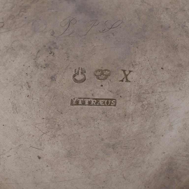 A Swedish 18th century silver coffee-pot, mark of Olof Yttreaus, Uppsala 1780.