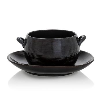Marita Lybeck, A redclay bowl and plate, signed ML.