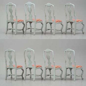 A set of ten Swedish Rococo chairs (8+2).