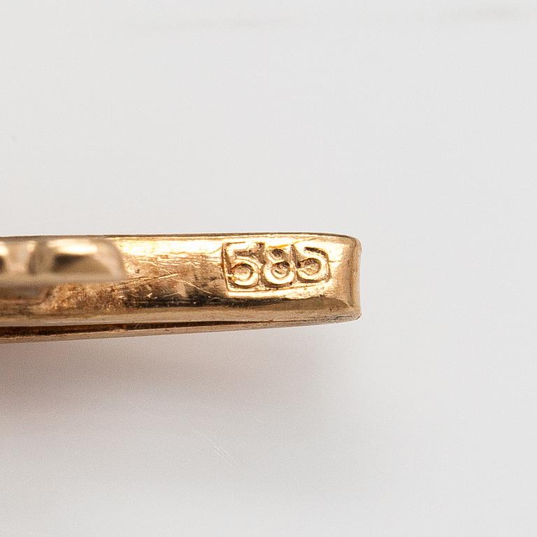 Armband, 14K guld, rubiner, diamant ca 0.11 ct.