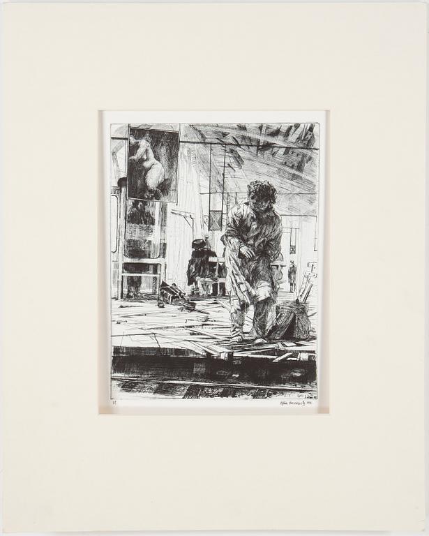 PARTI GRAFIK, ca 100 verk, bl.a från Föreningen för Grafisk Konst, Björn Brusewitz och Louis Bastin.