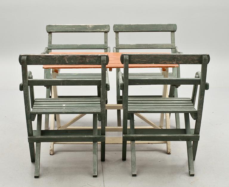 TRÄDGÅRDSMÖBLEMANG, 5 delar, 1900-tal.