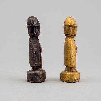 STIG LINDBERG, two stoneware chess pieces, Gustavsberg 1970s.